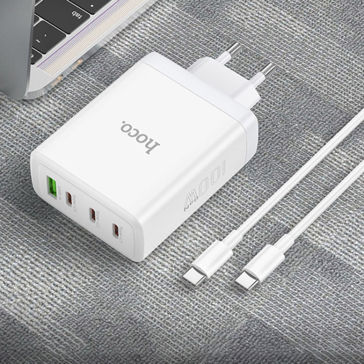 hoco N31 Leader PD 100W USB+Three USB-C/Type-C Interface Fast Charger Set, Specification:EU Plug(White) -  by hoco | Online Shopping UK | buy2fix