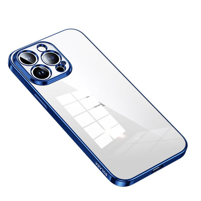 For iPhone 14 Pro SULADA Shine Through Series Plating TPU Transparent Phone Protective Case(Blue) - iPhone 14 Pro Cases by SULADA | Online Shopping UK | buy2fix