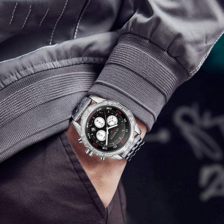OCHSTIN 7260 Fashion Steel Strap Multifunctional Quartz Men Watch(Black) - Metal Strap Watches by OCHSTIN | Online Shopping UK | buy2fix
