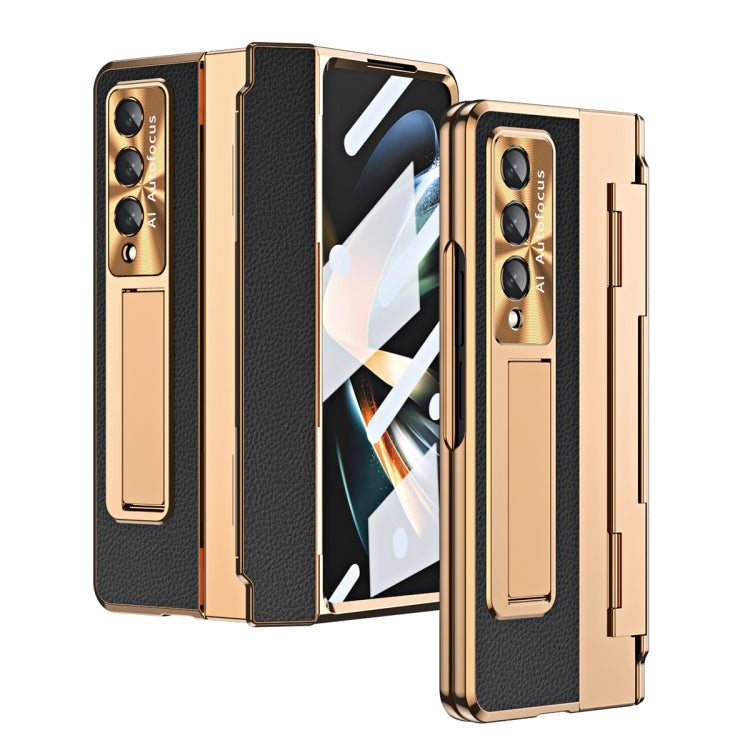 For Samsung Galaxy Z Fold4 Integrated Full Coverage Phone Case with Hinge(Gold+Black) - Galaxy Z Fold4 5G Cases by buy2fix | Online Shopping UK | buy2fix