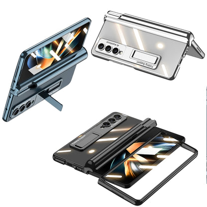For Samsung Galaxy Z Fold4 GKK Magnetic Fold Hinge Shockproof Phone Case with Pen Slots(Silver) - Galaxy Z Fold4 5G Cases by GKK | Online Shopping UK | buy2fix