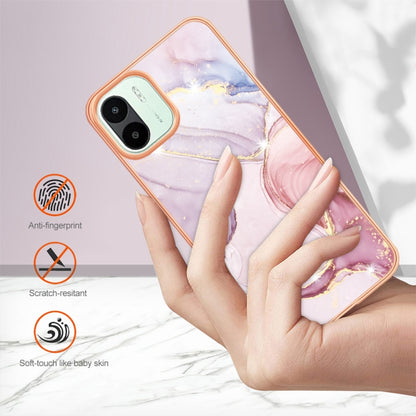 For Xiaomi Redmi A1 Electroplating Marble Dual-side IMD Phone Case(Rose Gold 005) - Xiaomi Cases by buy2fix | Online Shopping UK | buy2fix