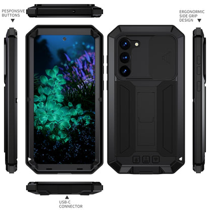 For Samsung Galaxy S23+ 5G R-JUST Sliding Camera Design Life Waterproof Dustproof Shockproof Phone Case(Black) - Galaxy S23+ 5G Cases by R-JUST | Online Shopping UK | buy2fix