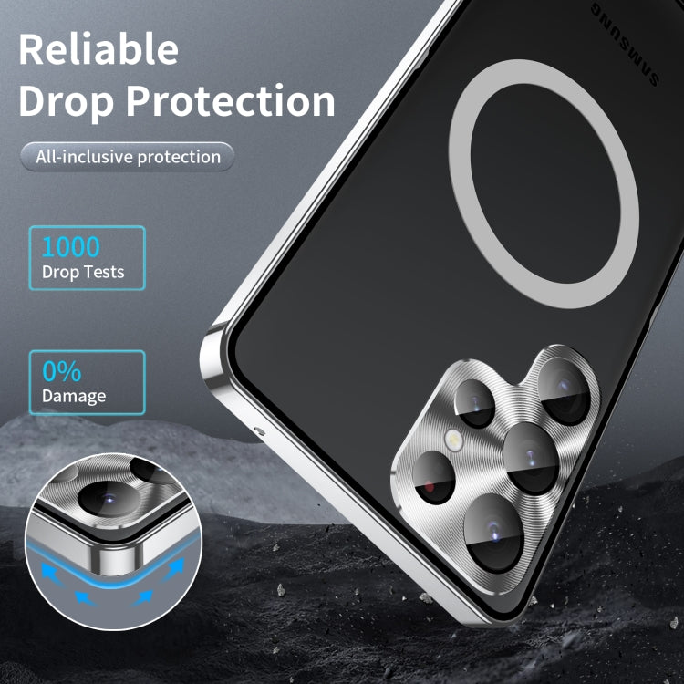 For Samsung Galaxy S23 Ultra 5G MagSafe Magnetic Frosted Metal Phone Case(Silver) - Galaxy S23 Ultra 5G Cases by buy2fix | Online Shopping UK | buy2fix