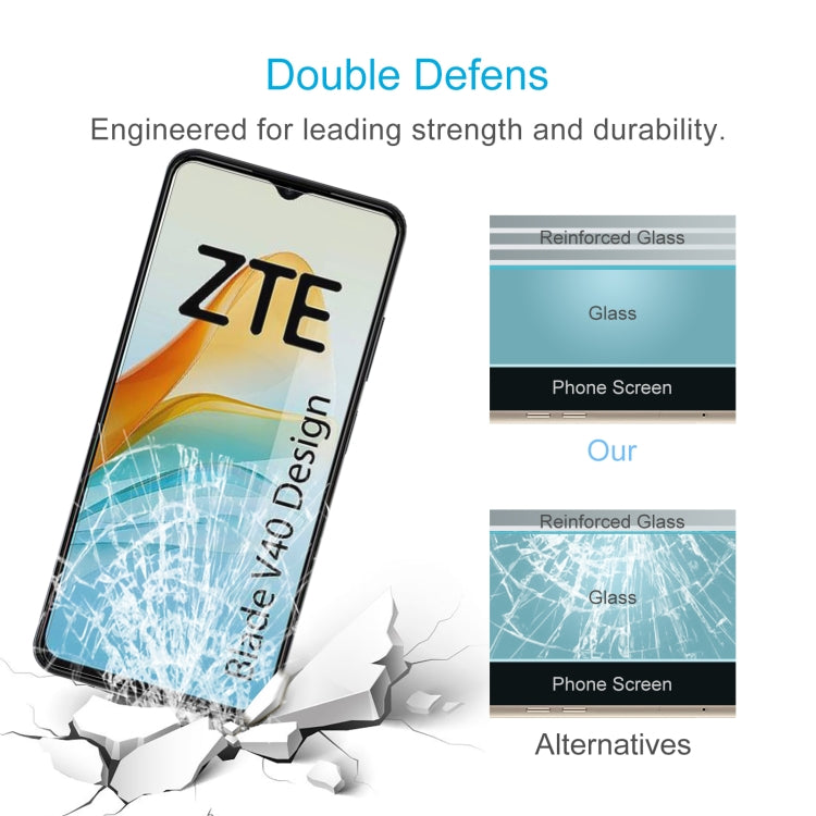 For ZTE Blade V40 Design 50pcs 0.26mm 9H 2.5D Tempered Glass Film - ZTE Tempered Glass by buy2fix | Online Shopping UK | buy2fix