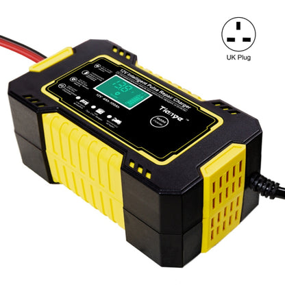 Motorcycle / Car Battery Smart Charger with LCD Creen, Plug Type:UK Plug(Yellow) - In Car by buy2fix | Online Shopping UK | buy2fix