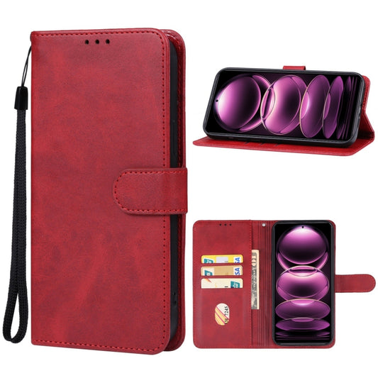 For Xiaomi Redmi Note 12 Pro 5G Global Leather Phone Case(Red) - Note 12 Pro Cases by buy2fix | Online Shopping UK | buy2fix