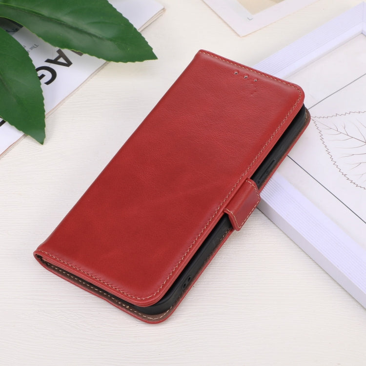 For OnePlus Nord CE 3 Lite Crazy Horse Top Layer Cowhide RFID Leather Phone Case(Red) - OnePlus Cases by buy2fix | Online Shopping UK | buy2fix