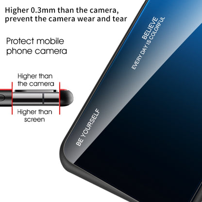 For Xiaomi Redmi 12C Gradient Color Glass Phone Case(Blue Black) - Xiaomi Cases by buy2fix | Online Shopping UK | buy2fix