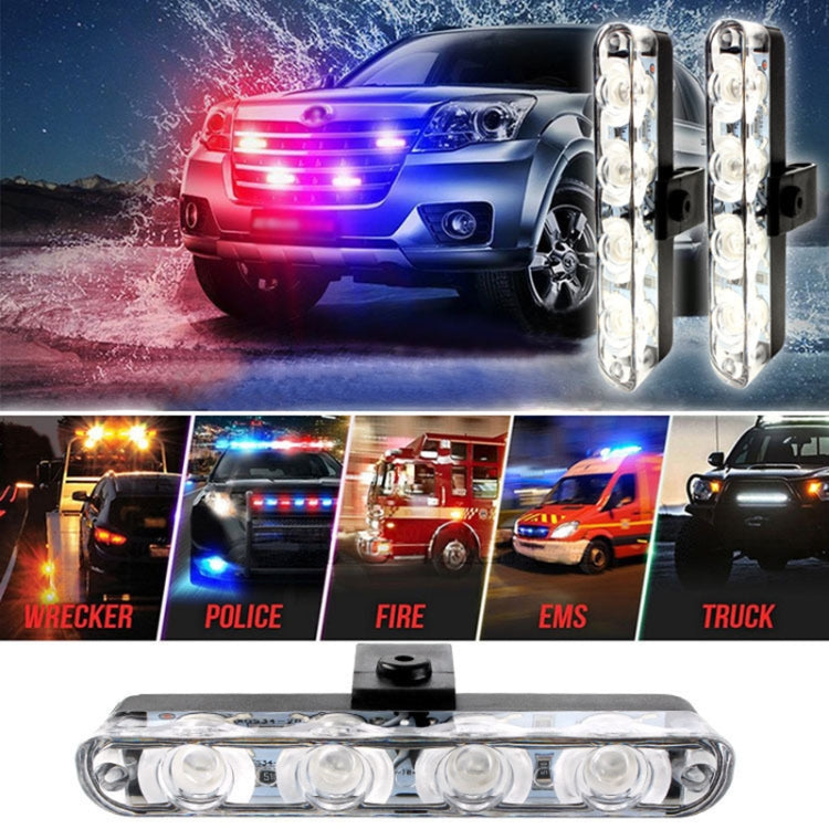 4 in 1 Car 16LEDs Grille Flash Lights Warning Lights with Wireless Remote Control(Blue) - In Car by buy2fix | Online Shopping UK | buy2fix