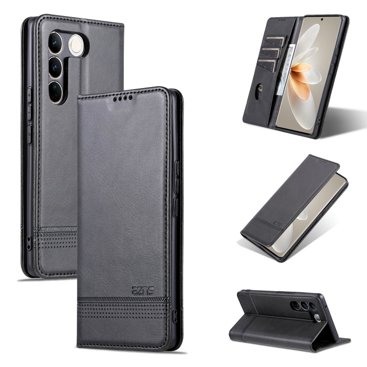 For vivo S16 / S16 Pro AZNS Magnetic Calf Texture Flip Leather Phone Case(Black) - vivo Cases by AZNS | Online Shopping UK | buy2fix