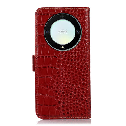 For Honor X9a/X40 5G Crocodile Top Layer Cowhide Leather Phone Case(Red) - Honor Cases by buy2fix | Online Shopping UK | buy2fix