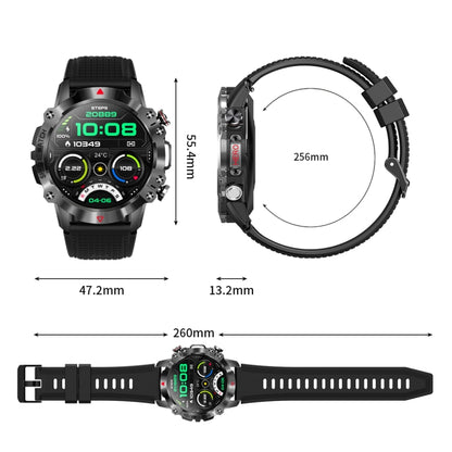 K10 1.39 inch IP67 Waterproof Smart Watch, Support Heart Rate / Sleep Monitoring(Black Silver) - Smart Wear by buy2fix | Online Shopping UK | buy2fix