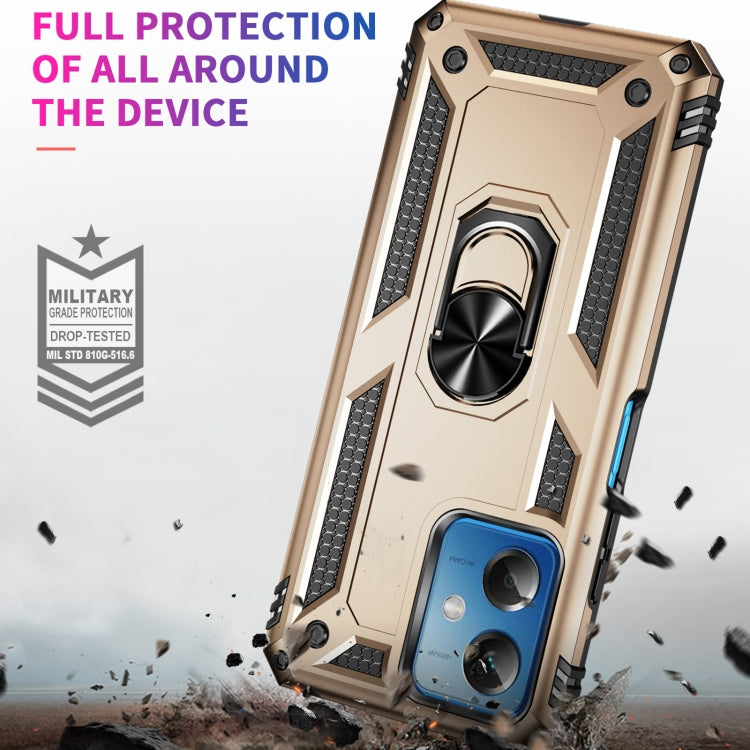 For Xiaomi Redmi Note 12 5G Global Shockproof TPU + PC Phone Case with Holder(Gold) - Note 12 Cases by buy2fix | Online Shopping UK | buy2fix