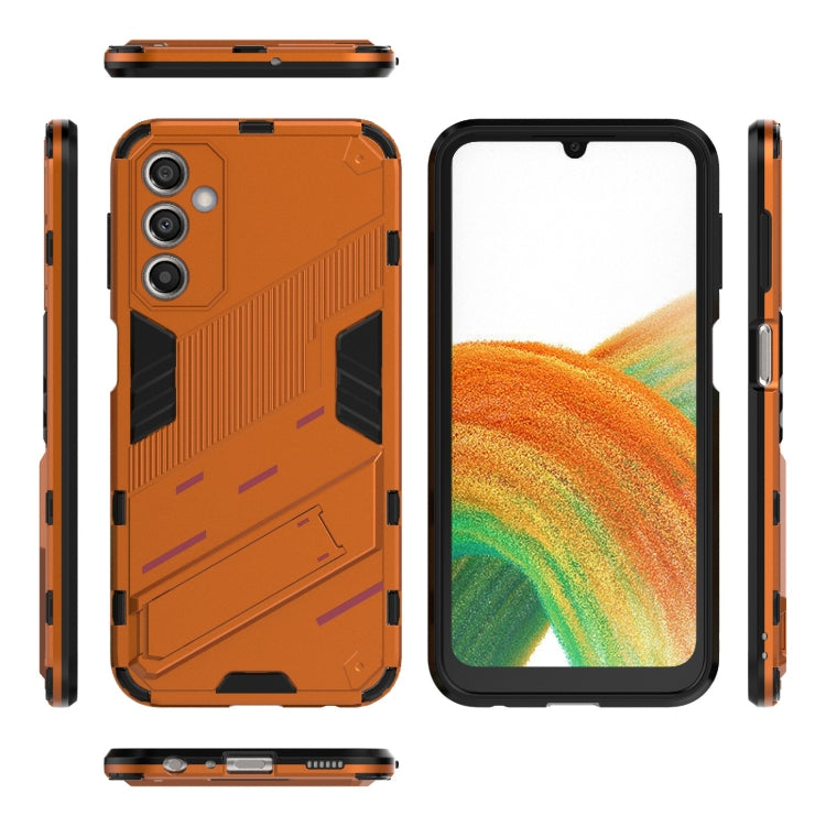 For Samsung Galaxy A24 5G / A24 4G Punk Armor 2 in 1 PC + TPU Shockproof Phone Case with Invisible Holder(Orange) - Galaxy Phone Cases by buy2fix | Online Shopping UK | buy2fix