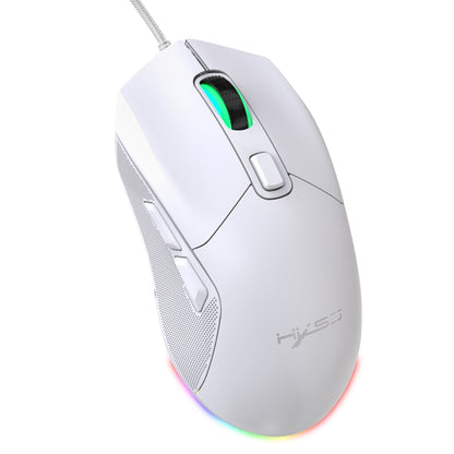 HXSJ X300 7200DPI RGB Backlight Interchangeable Back Cover Hole Gaming Wired Mouse(White) - Wired Mice by HXSJ | Online Shopping UK | buy2fix