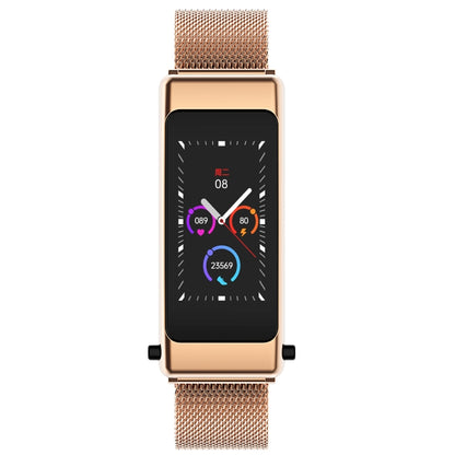 K50 1.08 inch Steel Band Earphone Detachable IP67 Waterproof Smart Watch Support Bluetooth Call(Gold) - Smart Wear by buy2fix | Online Shopping UK | buy2fix