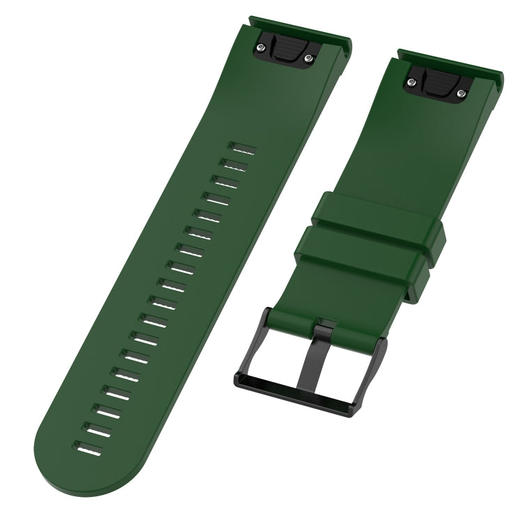 For Garmin Fenix 5X (26mm) Fenix3 / Fenix3 HR Silicone Watch Band(Army Green) - Smart Wear by buy2fix | Online Shopping UK | buy2fix