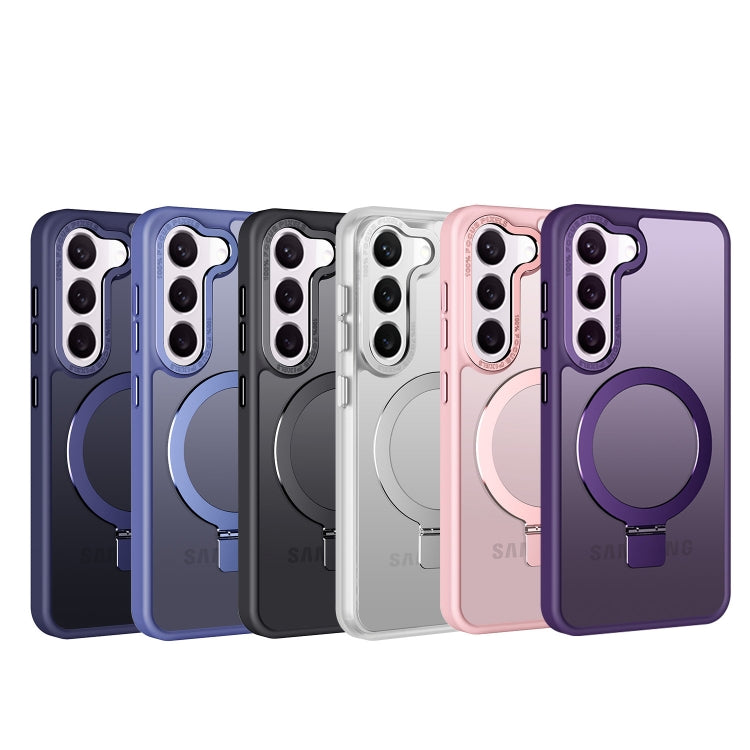 For Samsung Galaxy S23 5G Skin Feel MagSafe Magnetic Holder Phone Case(Purple) - Galaxy S23 5G Cases by buy2fix | Online Shopping UK | buy2fix