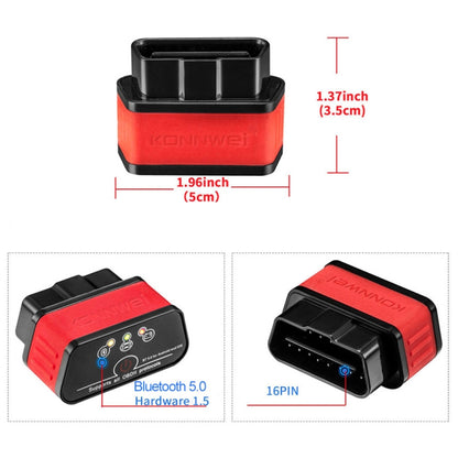 KONNWEI KW903 Bluetooth 5.0 OBD2 Car Fault Diagnostic Scan Tools Support IOS / Android(Black Orange) - In Car by KONNWEI | Online Shopping UK | buy2fix