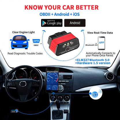 KONNWEI KW903 Bluetooth 5.0 OBD2 Car Fault Diagnostic Scan Tools Support IOS / Android(Black) - In Car by KONNWEI | Online Shopping UK | buy2fix