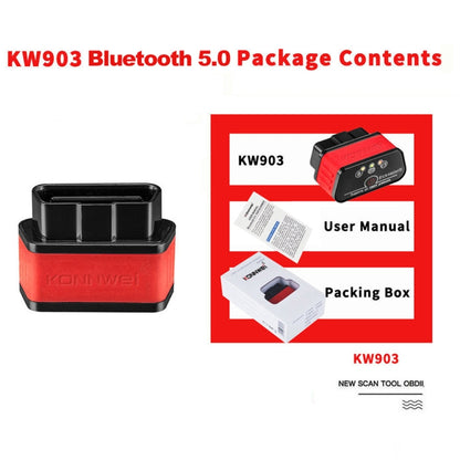 KONNWEI KW903 Bluetooth 5.0 OBD2 Car Fault Diagnostic Scan Tools Support IOS / Android(Black Orange) - In Car by KONNWEI | Online Shopping UK | buy2fix