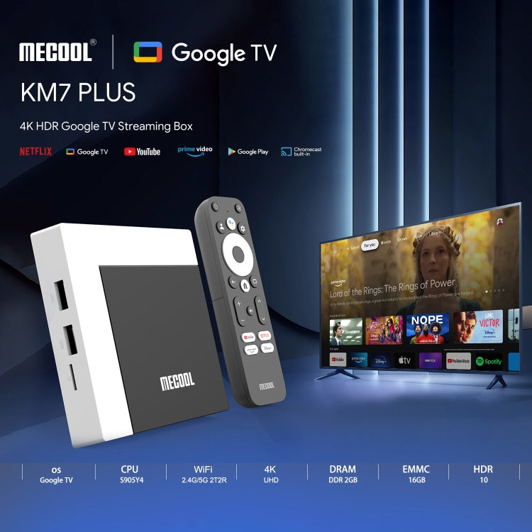 MECOOL KM7 Plus Android 10.0 Smart TV Set Top Box, Amlogic S905Y4 Quad Core, 2GB+16GB, Plug Type:AU Plug - Consumer Electronics by MECOOL | Online Shopping UK | buy2fix