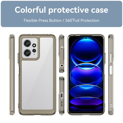 For Xiaomi Redmi Note 12 4G Global Colorful Series Acrylic + TPU Phone Case(Transparent Grey) - Note 12 Cases by buy2fix | Online Shopping UK | buy2fix