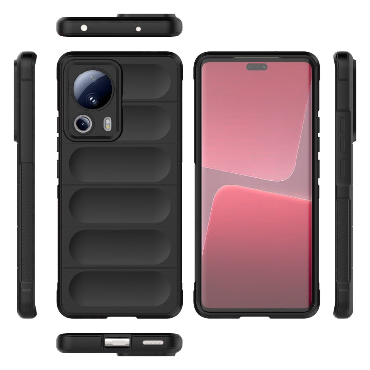 For Xiaomi 13 Lite Magic Shield TPU + Flannel Phone Case(Dark Grey) - 13 Lite Cases by buy2fix | Online Shopping UK | buy2fix