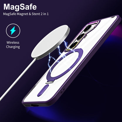 For Samsung Galaxy S23 5G MagSafe Magnetic Invisible Holder Phone Case(Dark Purple) - Galaxy S23 5G Cases by buy2fix | Online Shopping UK | buy2fix