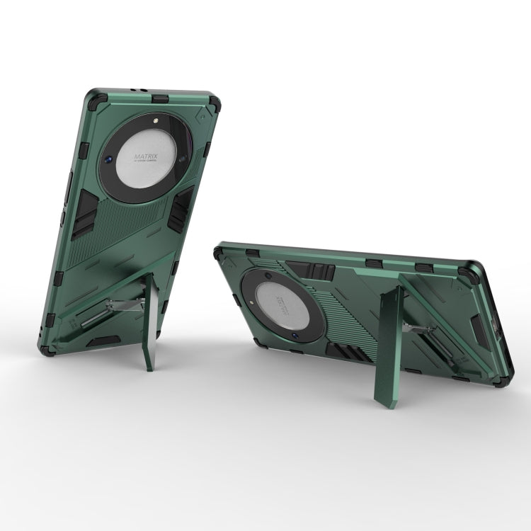 For Honor X9a/X40 5G/Magic5 Lite Punk Armor PC + TPU Phone Case with Holder(Green) - Honor Cases by buy2fix | Online Shopping UK | buy2fix