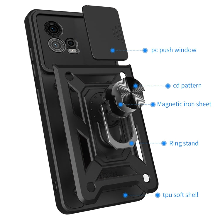 For Motorola Moto G72 Sliding Camera Cover Design TPU+PC Phone Case(Silver) - Motorola Cases by buy2fix | Online Shopping UK | buy2fix