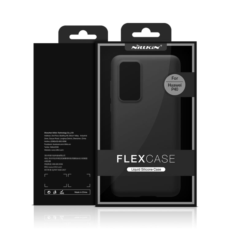 For Huawei P40 NILLKIN Feeling Series Shockproof Liquid Silicone Protective Case(Black) - Huawei Cases by NILLKIN | Online Shopping UK | buy2fix