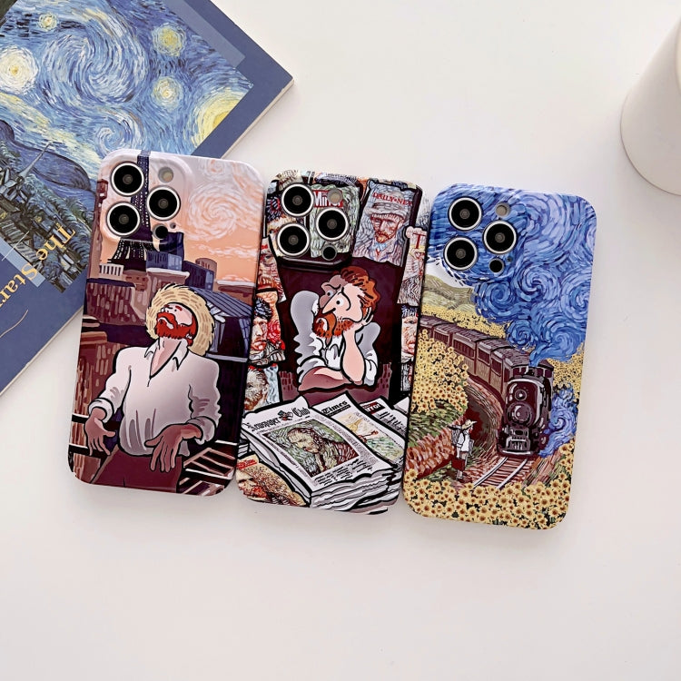 For iPhone 13 Precise Hole Oil Painting Glossy PC Phone Case(Tower) - iPhone 13 Cases by buy2fix | Online Shopping UK | buy2fix