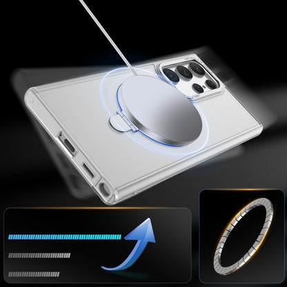 For Samsung Galaxy S23 Ultra 5G LK 3 in 1 MagSafe Magnetic Holder Phone Case(White) - Galaxy S23 Ultra 5G Cases by buy2fix | Online Shopping UK | buy2fix