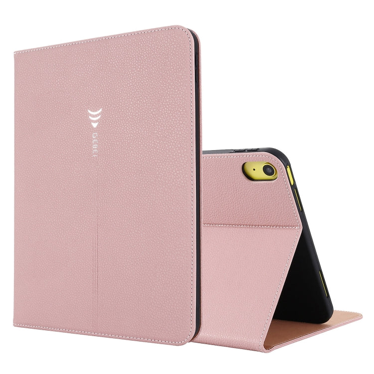 For iPad 10th Gen 10.9 2022 GEBEI Silk Texture Flip Tablet Leather Case(Rose Gold) - iPad 10th Gen 10.9 Cases by GEBEI | Online Shopping UK | buy2fix