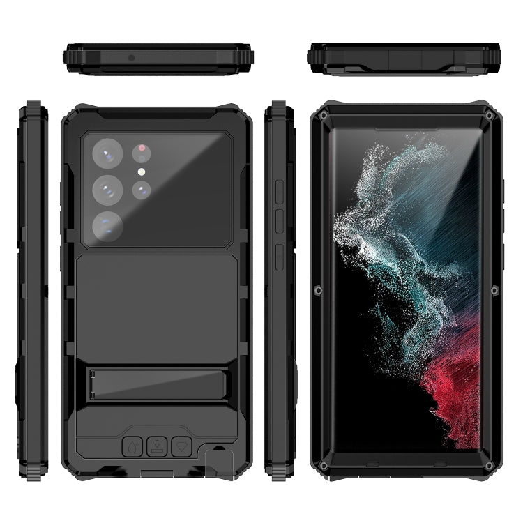 For Samsung Galaxy S22 Ultra 5G R-JUST RJ-56 3rd Gen Life Waterproof Dustproof Shockproof Phone Case(Black) - Galaxy S22 Ultra 5G Cases by R-JUST | Online Shopping UK | buy2fix