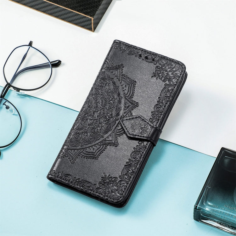 For Sony Xperia 1 IV Mandala Flower Embossed Leather Phone Case(Black) - Sony Cases by buy2fix | Online Shopping UK | buy2fix