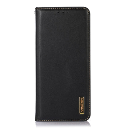 For Motorola Moto G14 4G KHAZNEH Nappa Top Layer Cowhide Leather Phone Case(Black) - Motorola Cases by buy2fix | Online Shopping UK | buy2fix