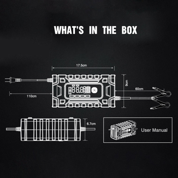 FOXSUR 12V / 24V / 10A Car / Motorcycle Battery Smart Repair Lead-acid Battery Charger, Plug Type:US Plug - Battery Charger by FOXSUR | Online Shopping UK | buy2fix