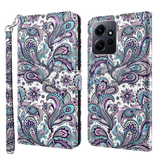 For Xiaomi Redmi Note 12 4G Global 3D Painting Pattern Flip Leather Phone Case(Swirl Pattern) - Note 12 Cases by buy2fix | Online Shopping UK | buy2fix