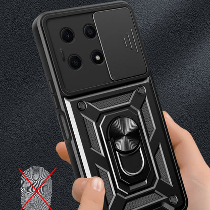 For Honor X8a 4G Sliding Camera Cover Design TPU + PC Phone Case(Black) - Honor Cases by buy2fix | Online Shopping UK | buy2fix