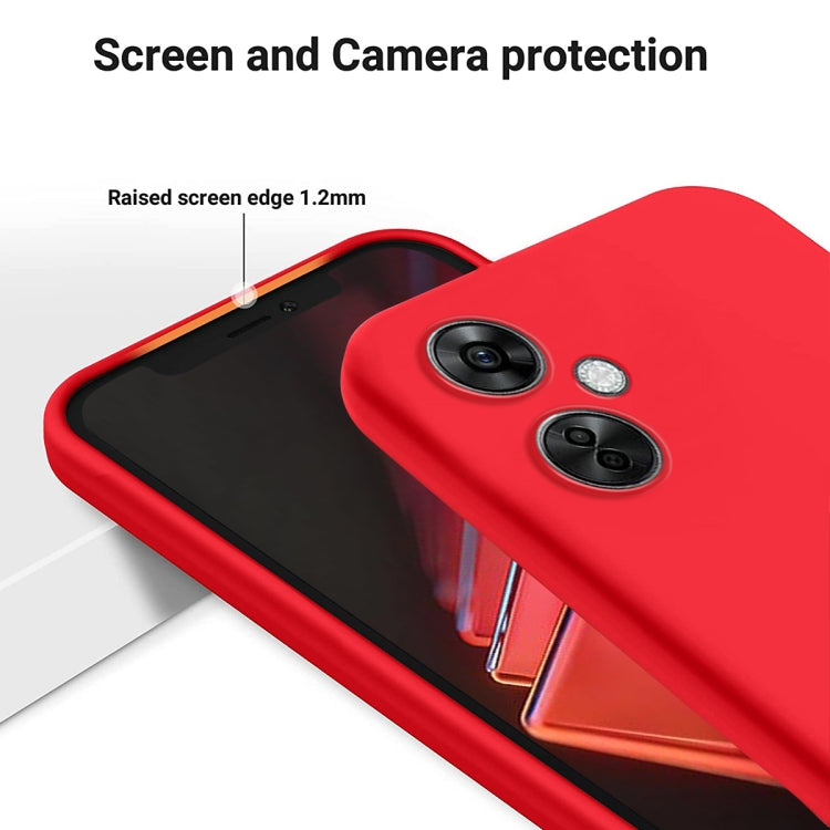 For OnePlus Nord CE 3 Lite Pure Color Liquid Silicone Shockproof Phone Case(Red) - OnePlus Cases by buy2fix | Online Shopping UK | buy2fix