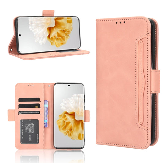 For Huawei P60 / P60 Pro Skin Feel Calf Texture Card Slots Leather Phone Case(Pink) - Huawei Cases by buy2fix | Online Shopping UK | buy2fix