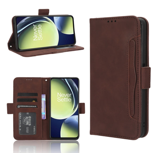 For OnePlus Nord CE 3 Lite Skin Feel Calf Texture Card Slots Leather Phone Case(Brown) - OnePlus Cases by buy2fix | Online Shopping UK | buy2fix