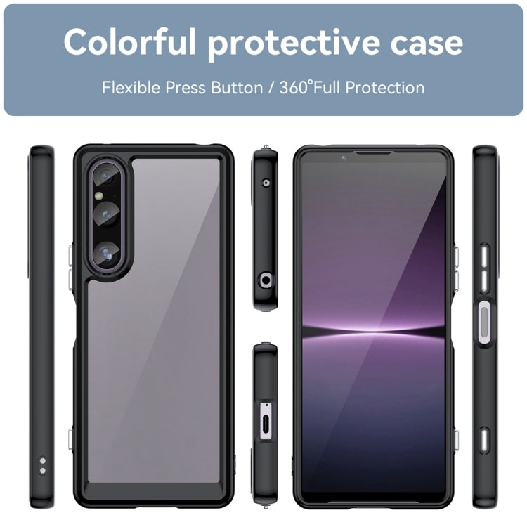 For Sony Xperia 1 V Colorful Series Acrylic + TPU Phone Case(Black) - Sony Cases by buy2fix | Online Shopping UK | buy2fix