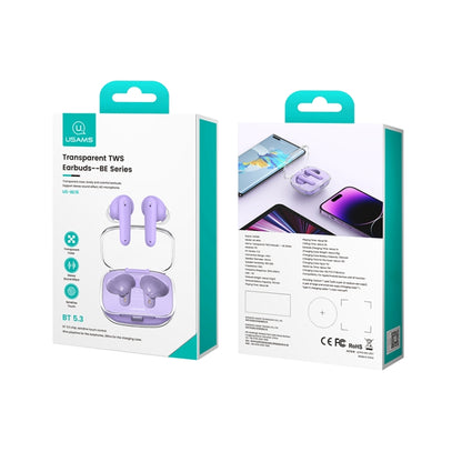 USAMS BE16 Ice Tray Series Transparent TWS In-Ear Wireless Bluetooth Earphone(Green) - TWS Earphone by USAMS | Online Shopping UK | buy2fix