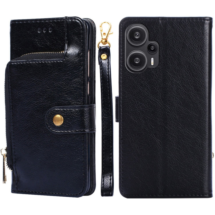 For Xiaomi Redmi Note 12 Turbo Zipper Bag Leather Phone Case(Black) - Xiaomi Cases by buy2fix | Online Shopping UK | buy2fix