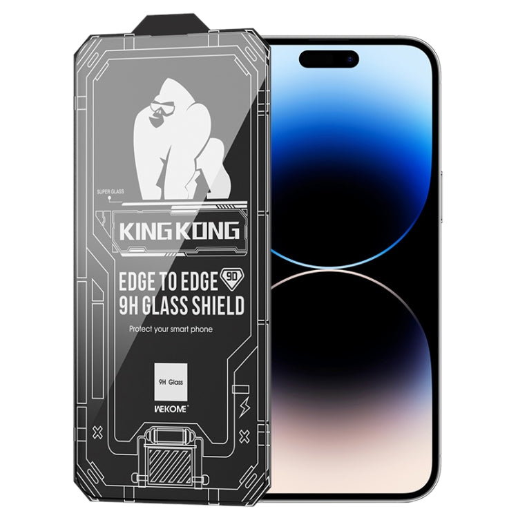 For iPhone 14 Pro Max WK WTP-066 King Kong Vacha 9D Curved HD Tempered Glass Film(Black) - iPhone 14 Pro Max Cases by WK | Online Shopping UK | buy2fix