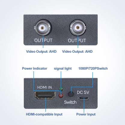 NK-C9 HDMI to AHD 1080P HD Video Converter(Grey) - Converter by buy2fix | Online Shopping UK | buy2fix